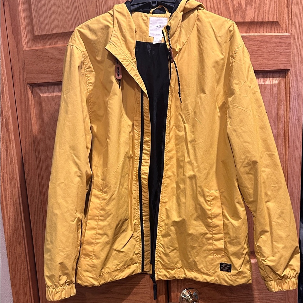 H&M Mustard Hooded Windbreaker